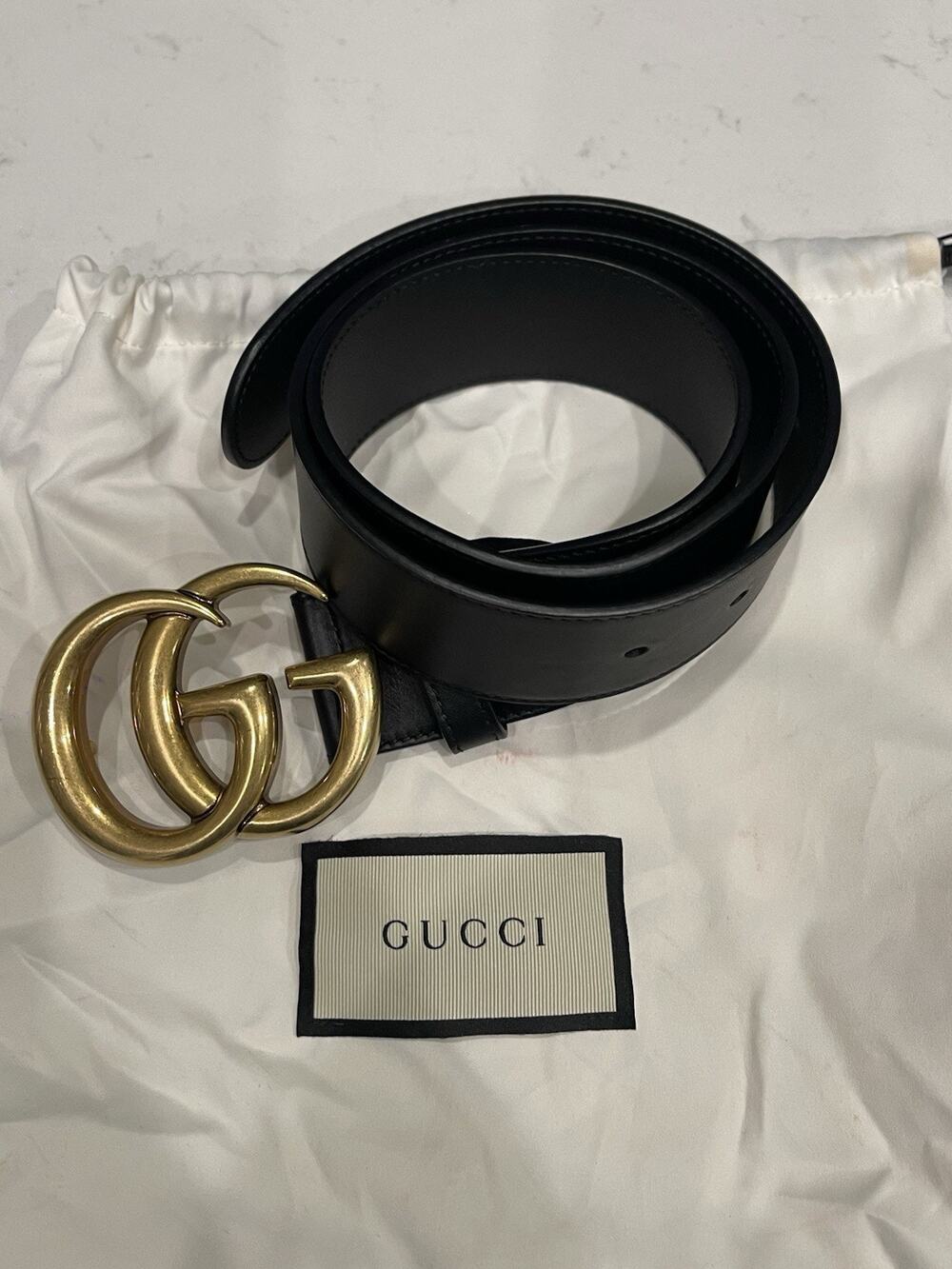 Gucci Black GG Leather Belt 400593 AP00T 76/30